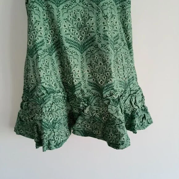 agua bendita jardin floral mini dress | off-shoulder, ruffled - green - Picture 7 of 12